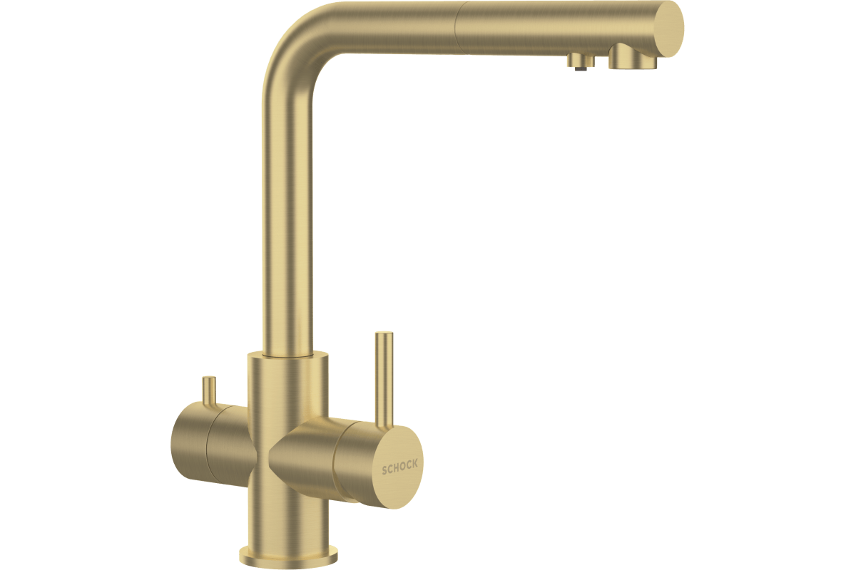 СМЕСИТЕЛ SCHOCK Vitus Pull Out White Gold 