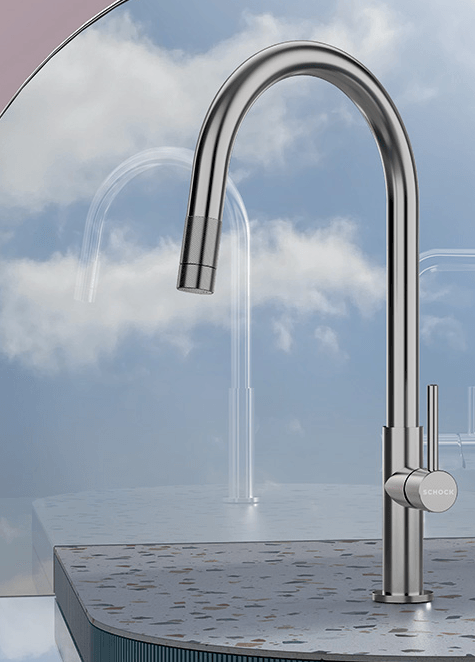 СМЕСИТЕЛ SCHOCK TALIA PULL OUT INOX