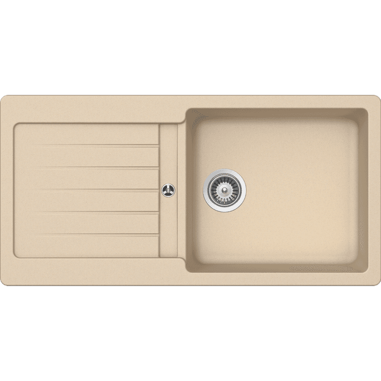 Мивка SCHOCK TYPOS D100L + Смесител Plutos в цвят Moonstone